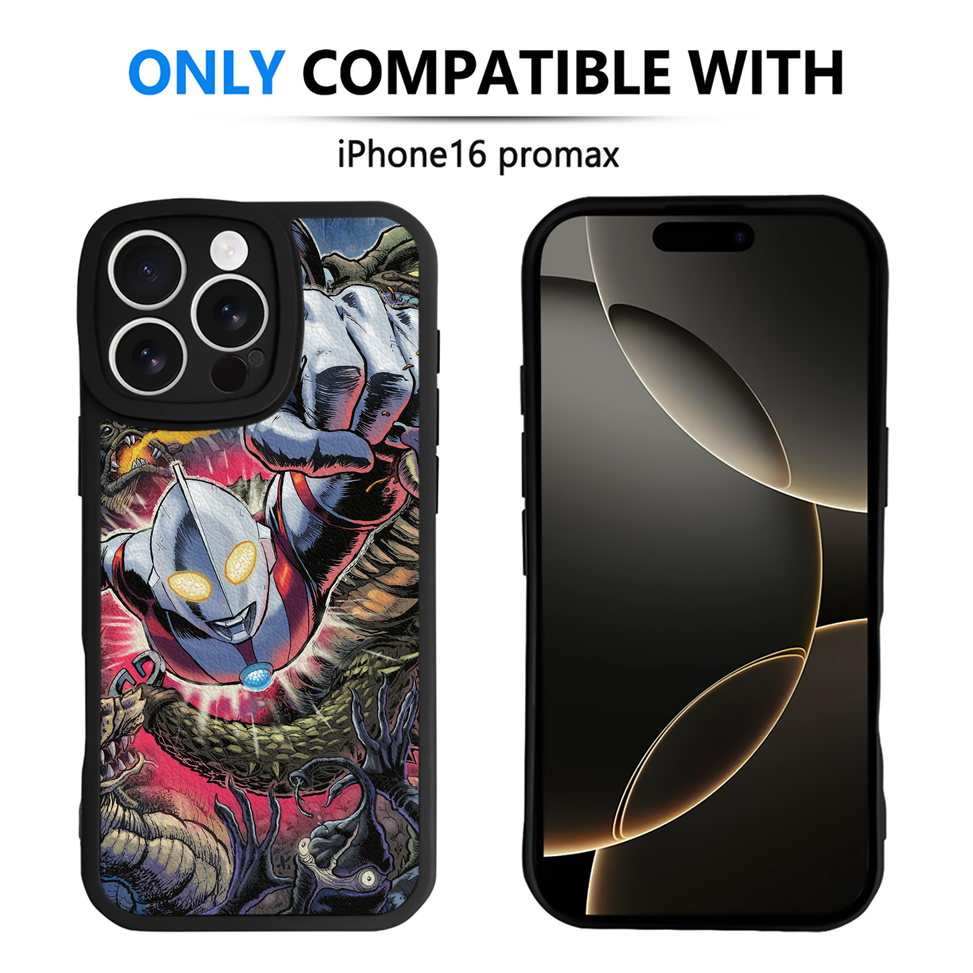 （画像用） ウルトラマン Ultraman 【iPhone 16シリーズ対応】シリコンスマホケース（レザー調） 材質：シリコン